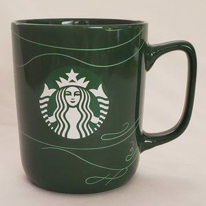 Starbucks Holiday Coffee Cup Green with Light Green Swirl 2020